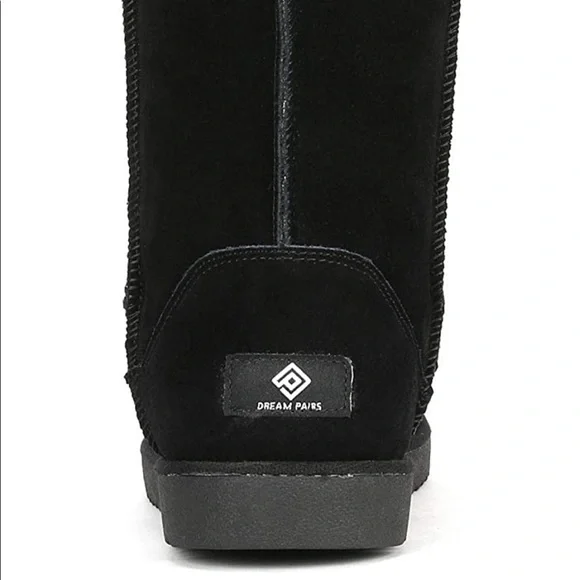 NEW DREAM PAIRS New Mid Calf Black Women's Short Sheepskin Boots US10 - Picture 4 of 9